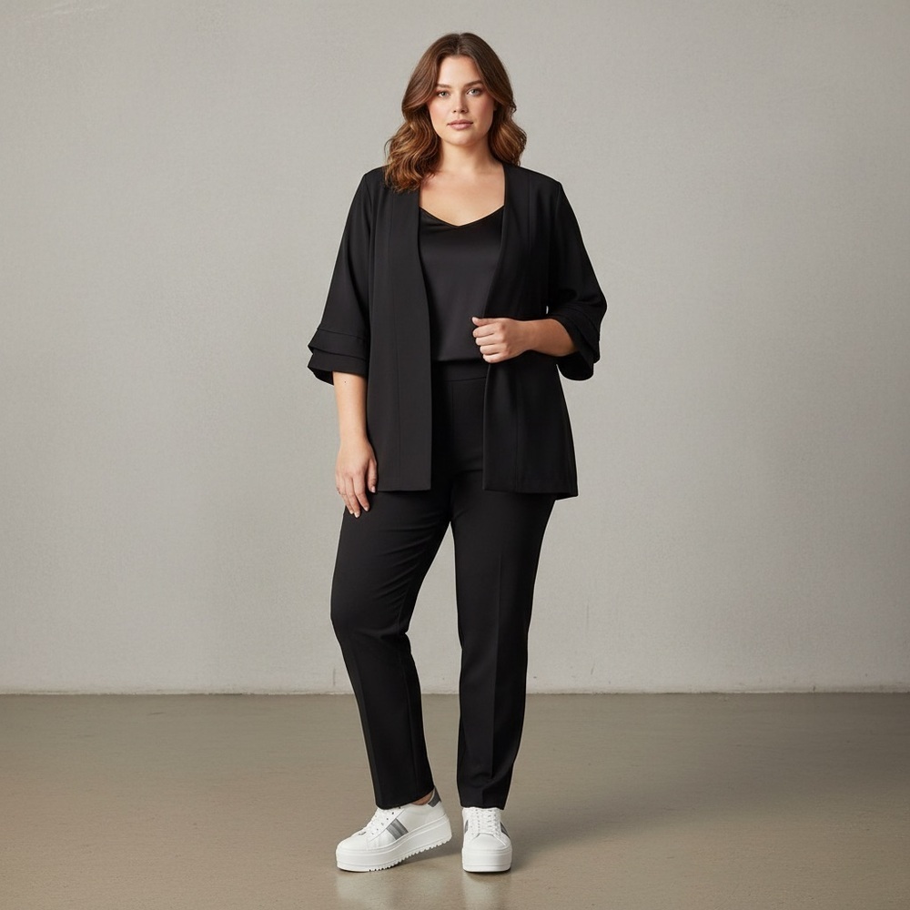 Love & Legend black open draped, blazer style 422267 Size 3X